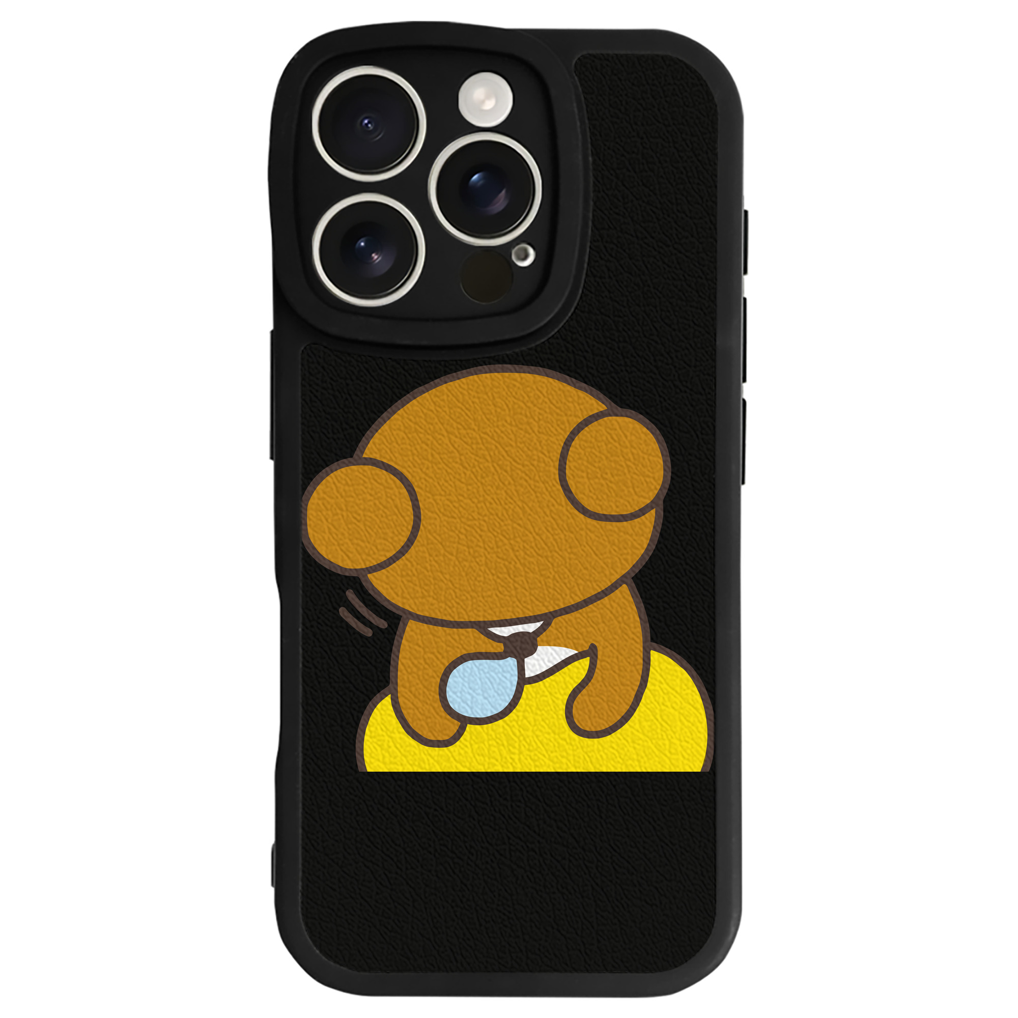（画像用） リラックマ リラックマ キイロイトリ Rilakkuma Korilakkuma Kiiroitori 【iPhone 16シリーズ対応】シリコンスマホケース（レザー調） 材質：シリコン